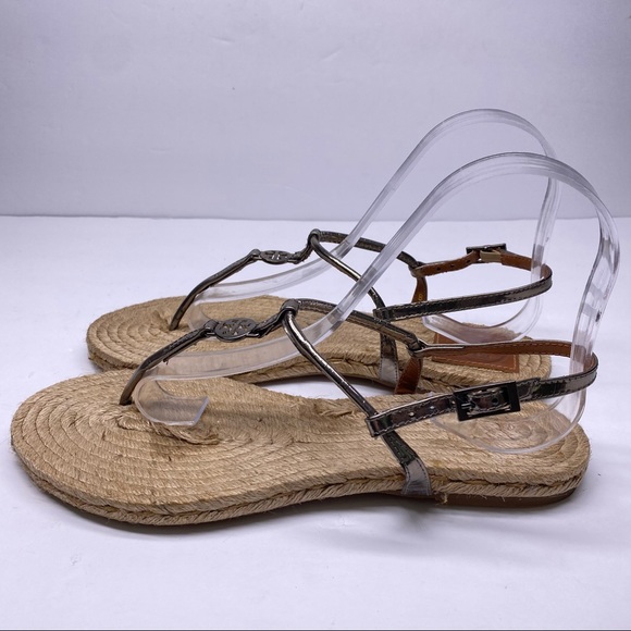 Tory Burch Silver Miller Logo Thong Sandal - Picture 3 of 6